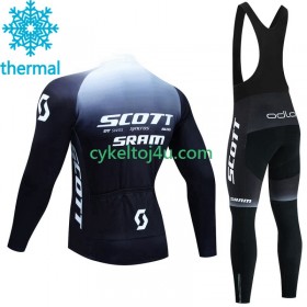 Scott Sram Cykeltrøje Langærmet + Bib Cykelbukser Vinter Thermal Fleece 2023